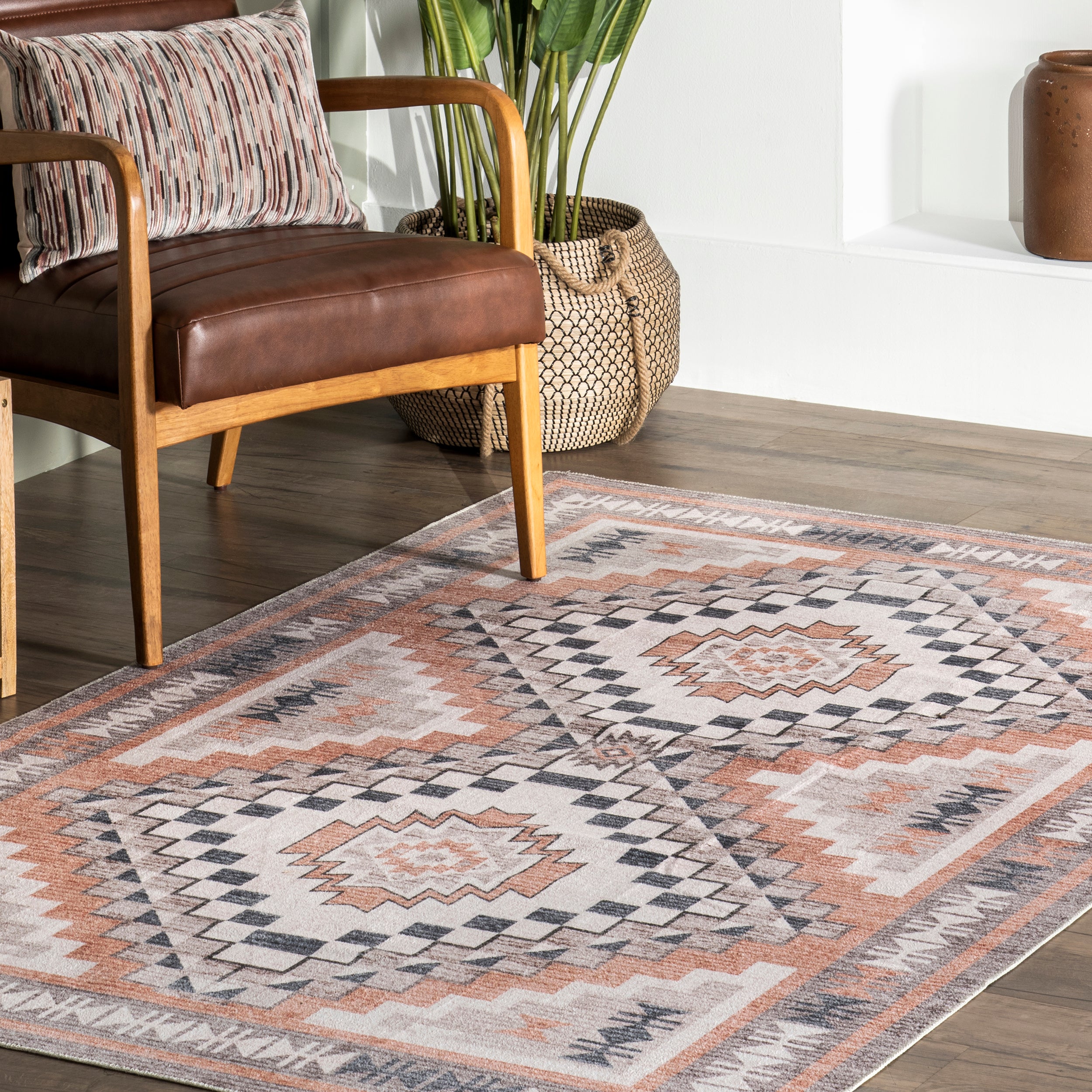Leighton Machine Washable Southwestern Medallion Area Rug - Image 23