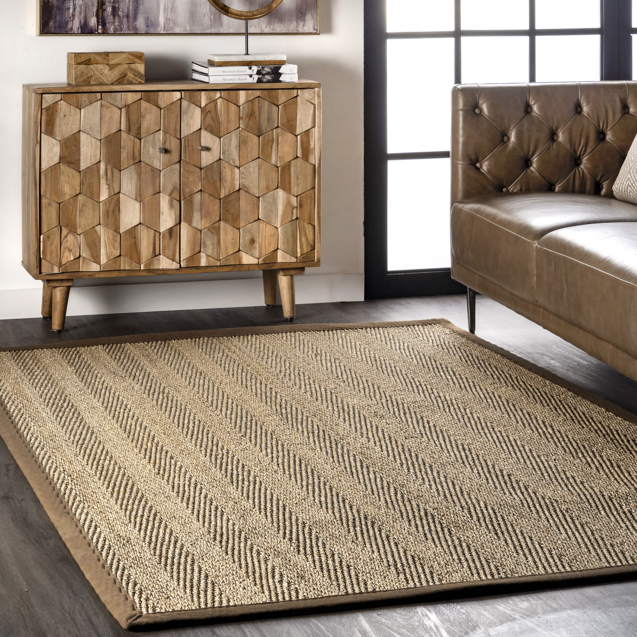 Larnaca Seagrass Herringbone Indoor/Outdoor Area Rug - Image 19