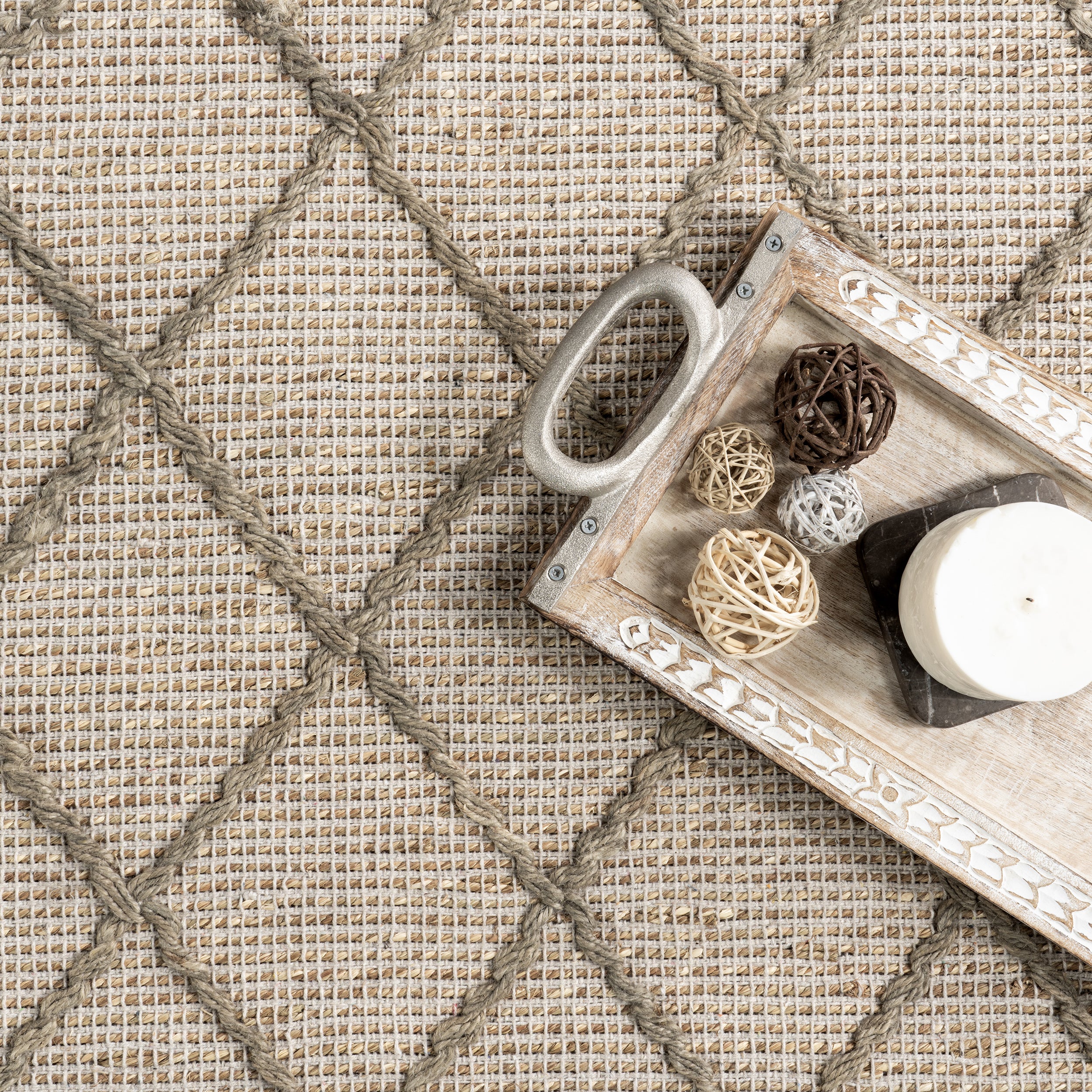Asa Trellis Seagrass and Jute Blend Area Rug - Image 6