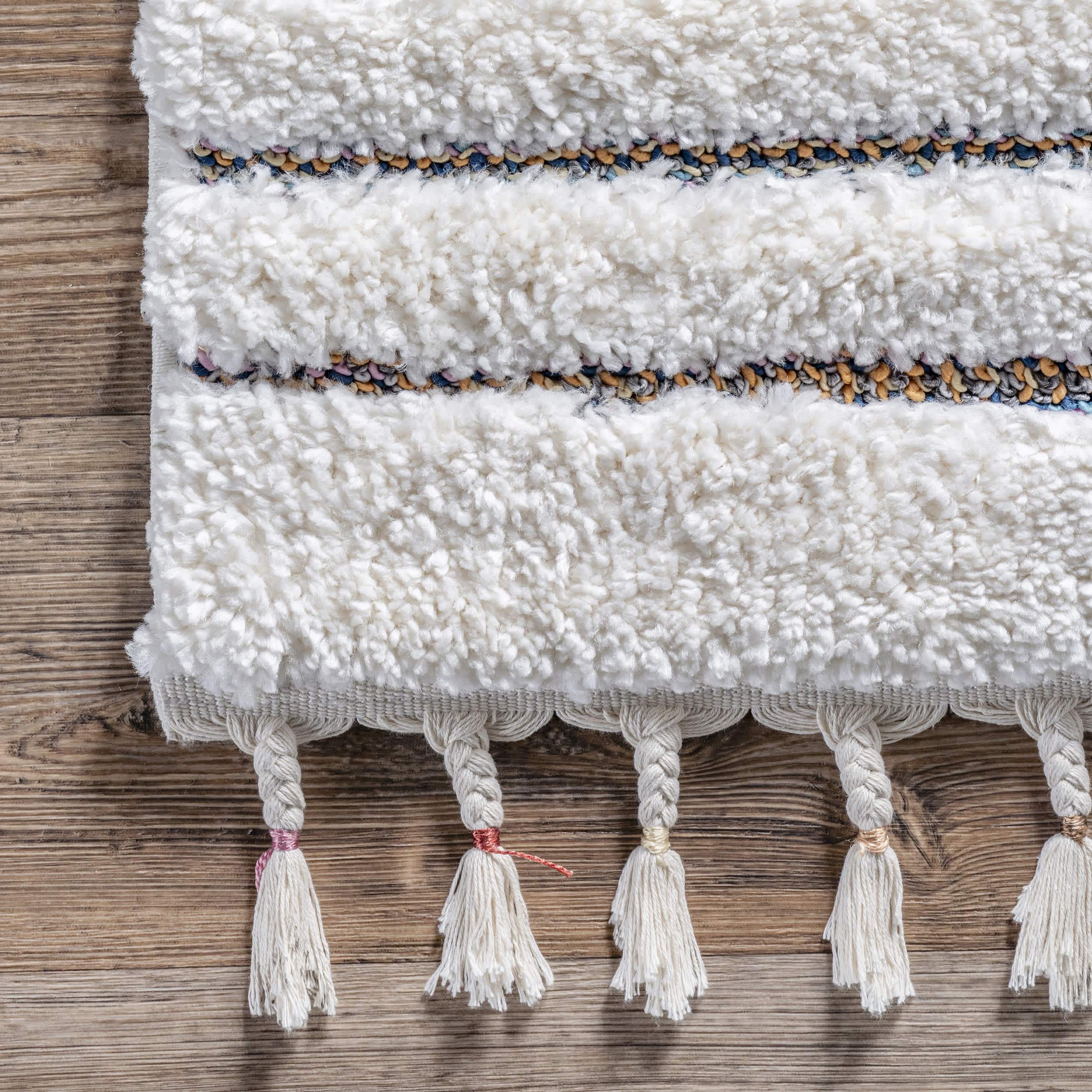 Angela High-Low Modern Diamond Tassel Area Rug - Image 5