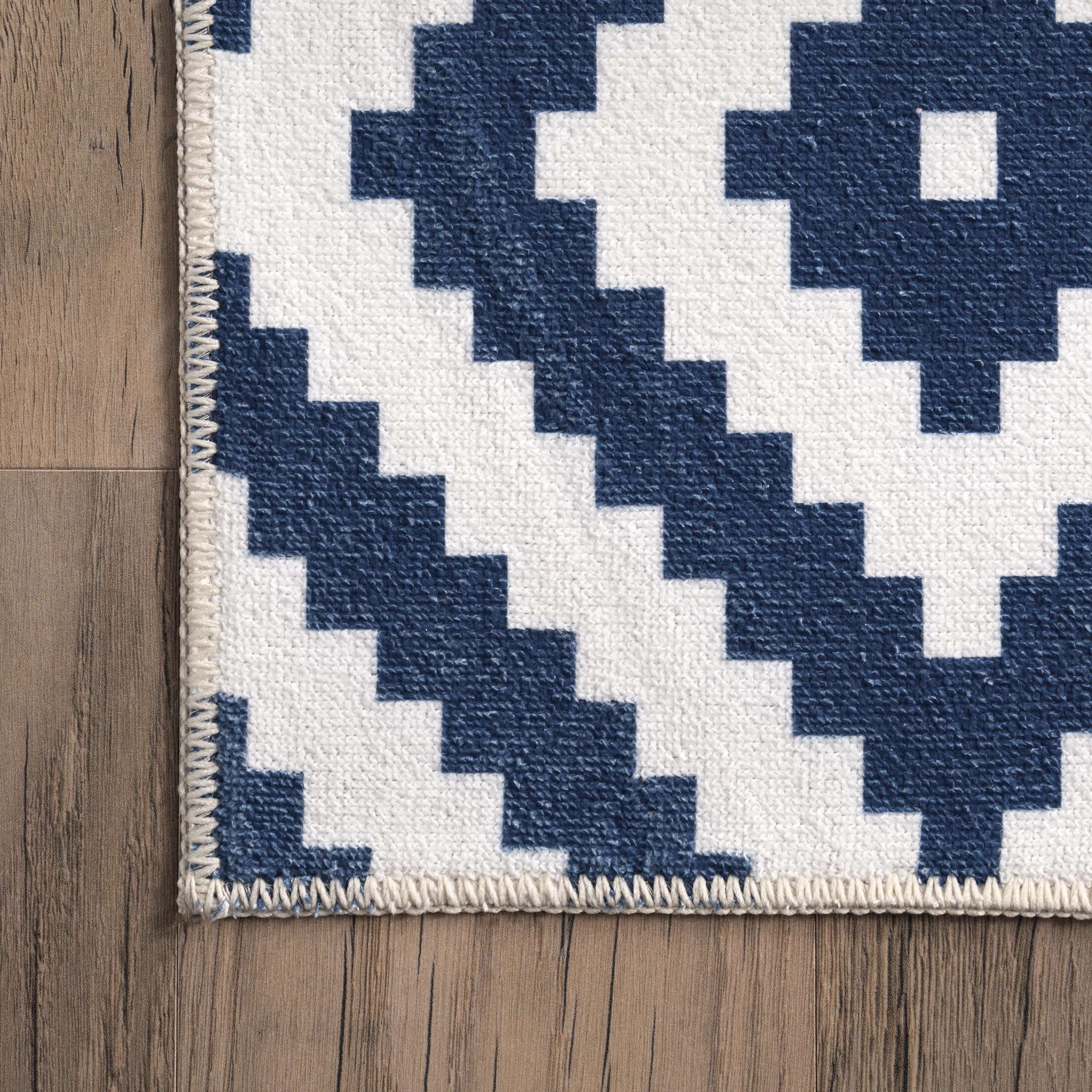 Kellee Machine Washable Modern Diamonds Area Rug - Image 25