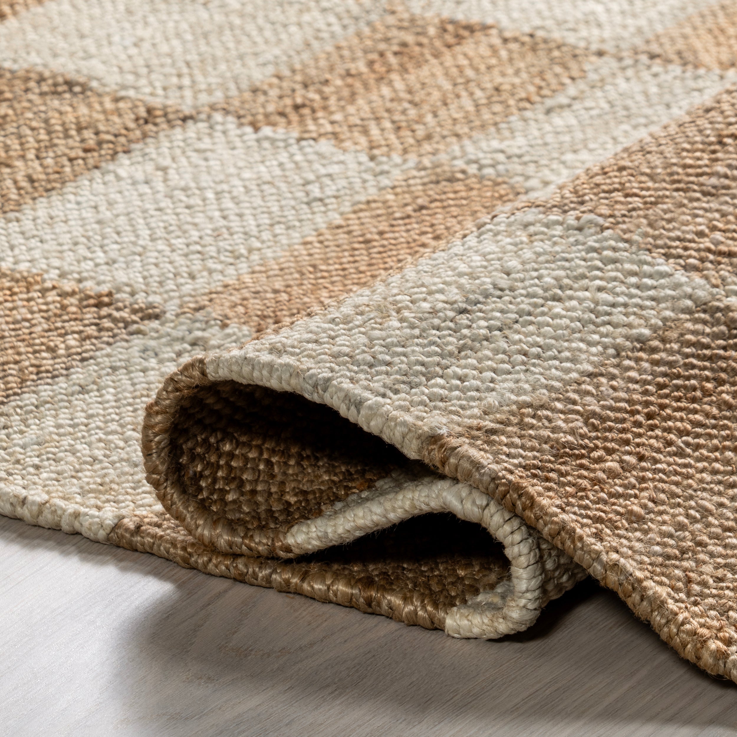 Izara Checkered Jute Area Rug - Image 4