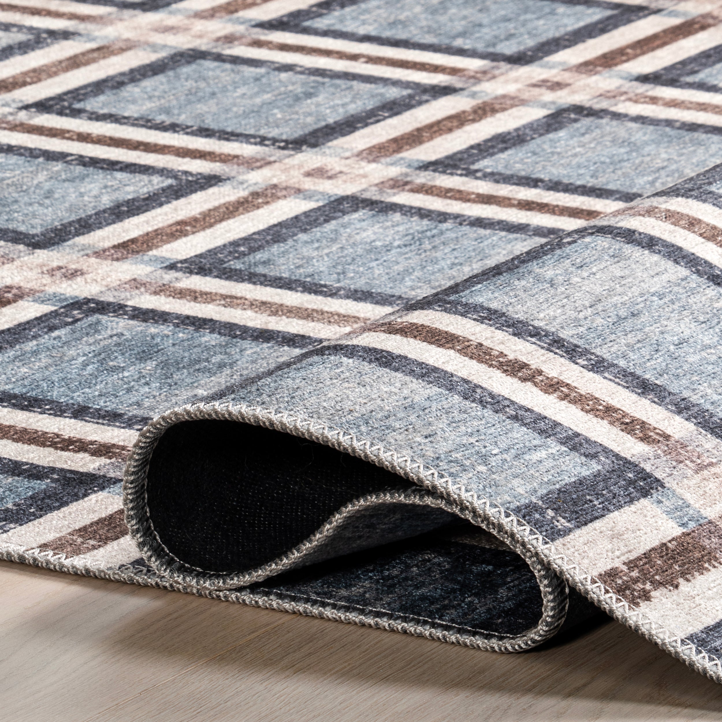 Steph Windowpane Plaid Machine Washable Area Rug - Image 4