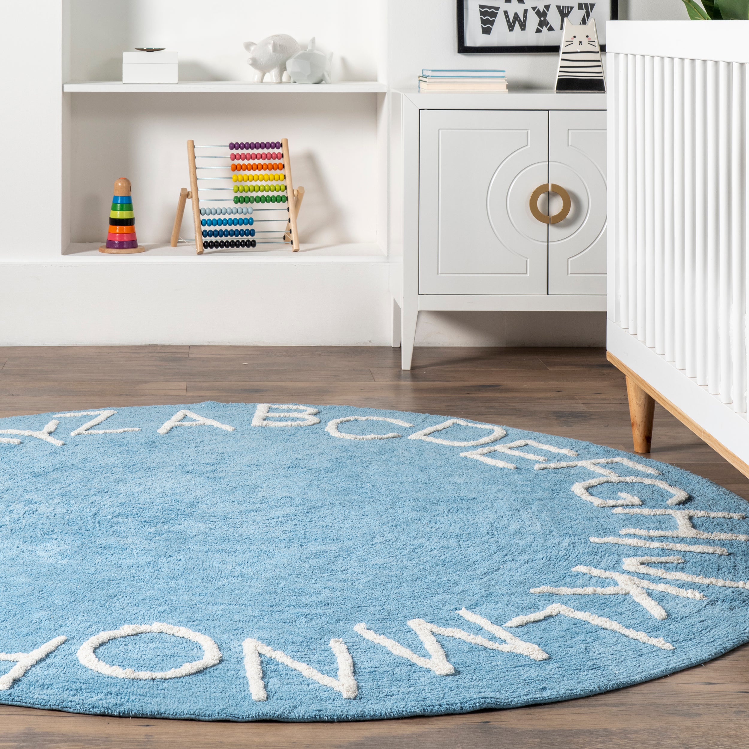 Kids Washable Round Alphabet Rug - Image 29