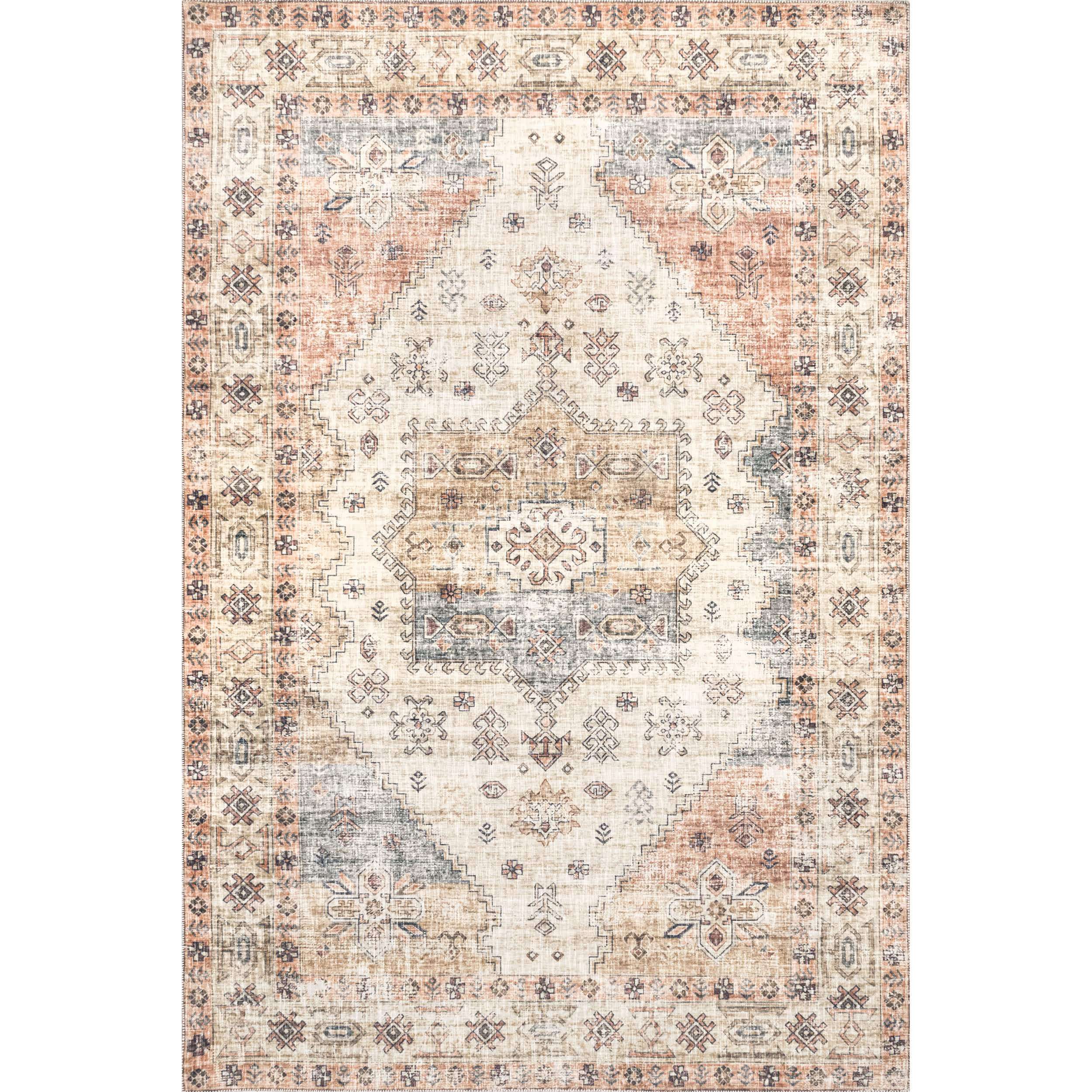 Palace Medallion Washable Area Rug