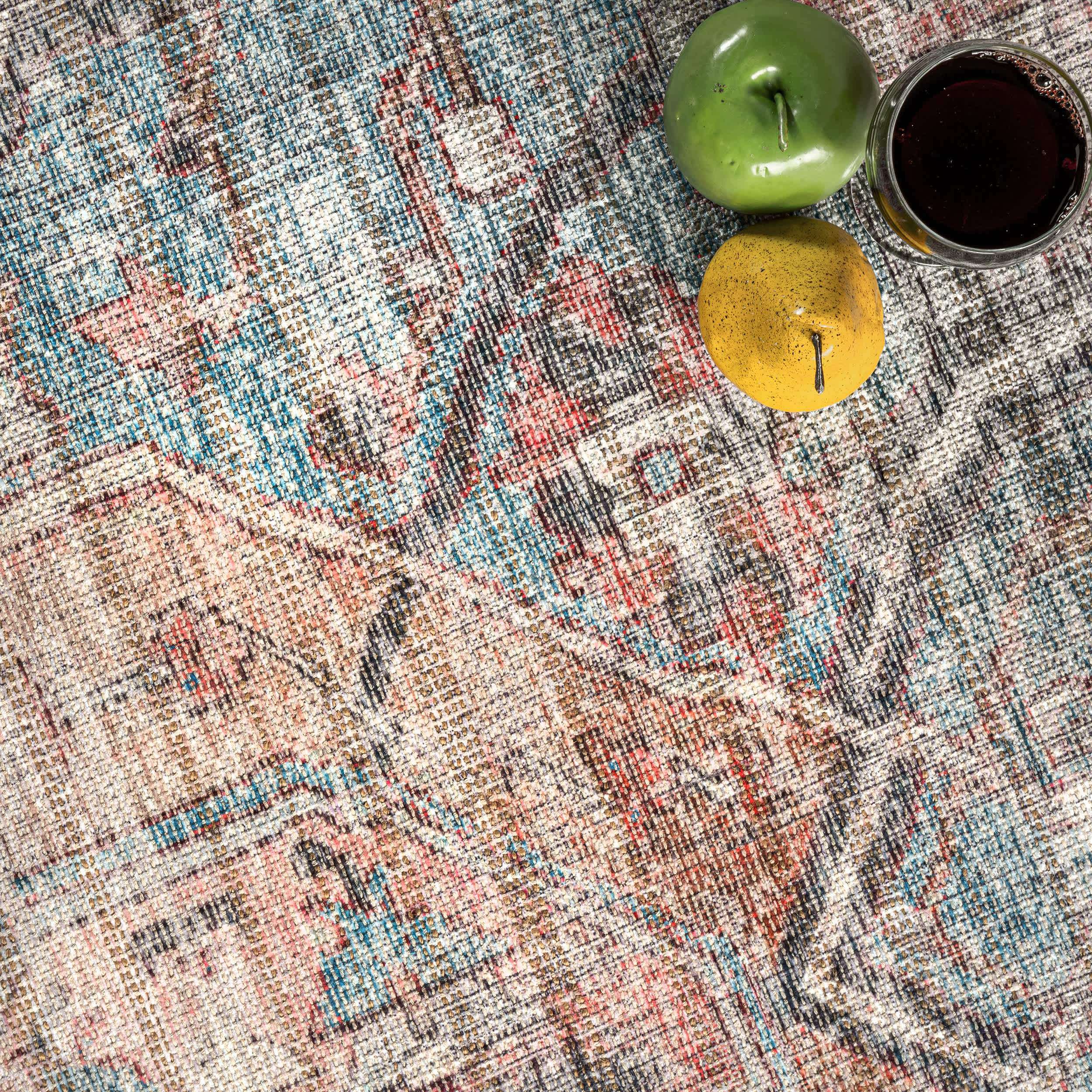 Cammy Machine Washable Faded Vintage Medallion Area Rug - Image 5