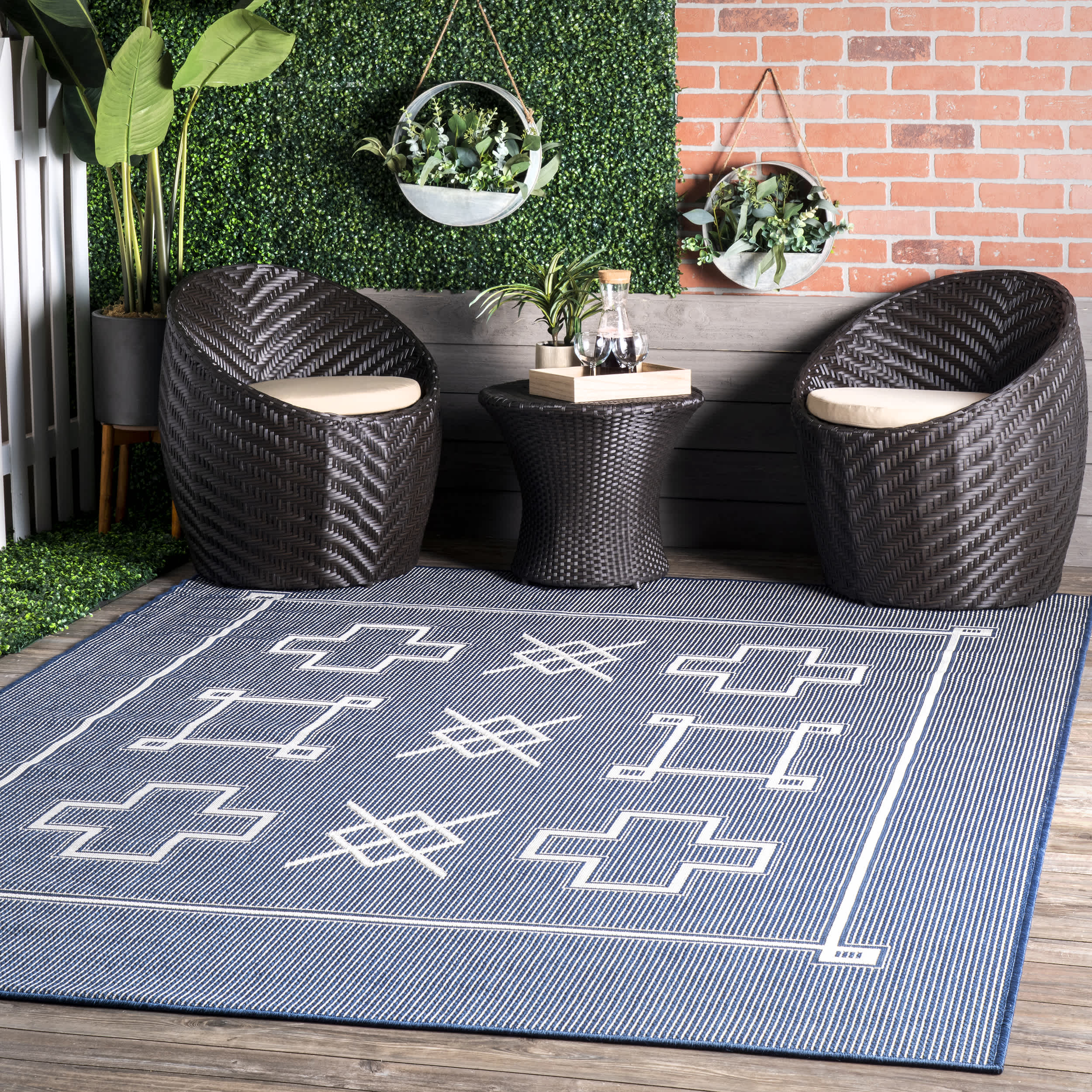 Hillary Geometric Tribal Indoor/Outdoor Area Rug - Image 2
