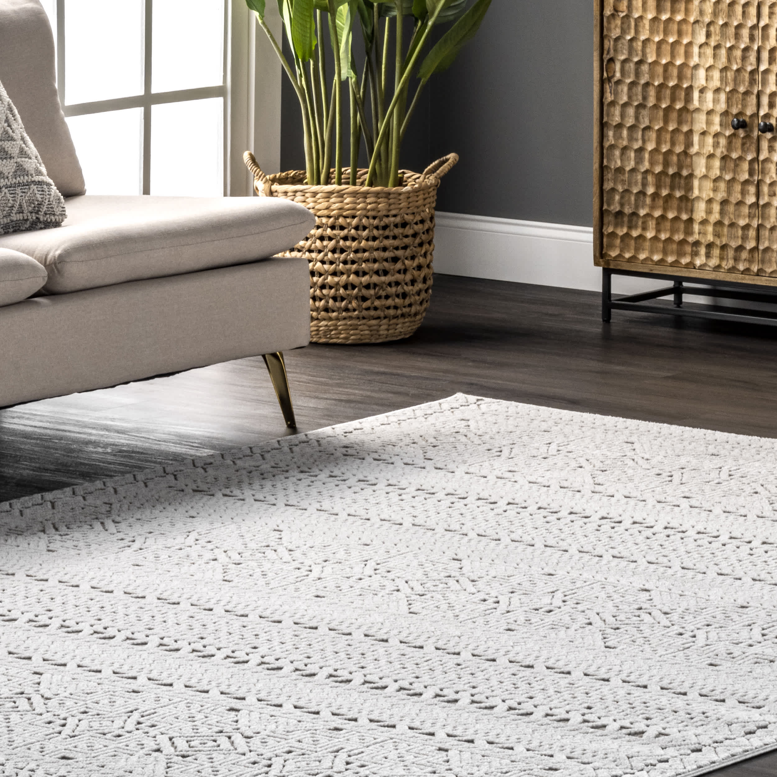 Valerie Textured Geometric Tribal Indoor/Outdoor Area Rug - Image 9