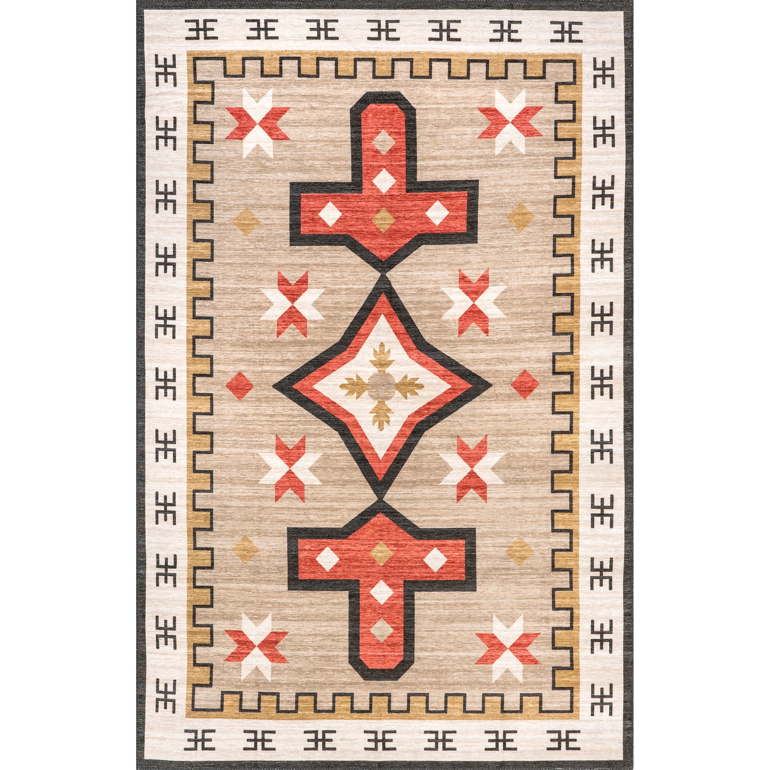 Remy Bold Geometric Machine Washable Area Rug