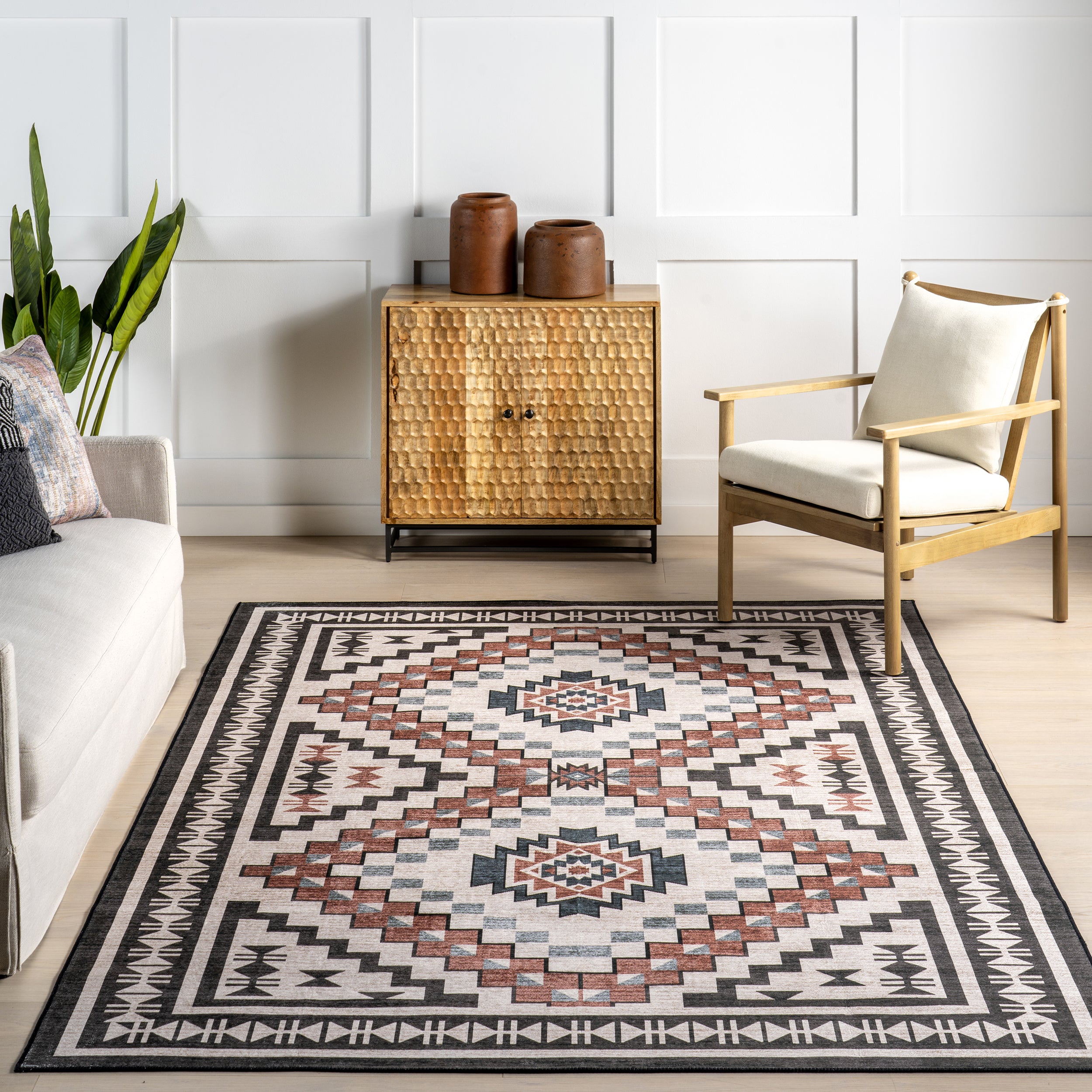Calli SplashGuard Southwestern Machine Washable Area Rug - Image 9