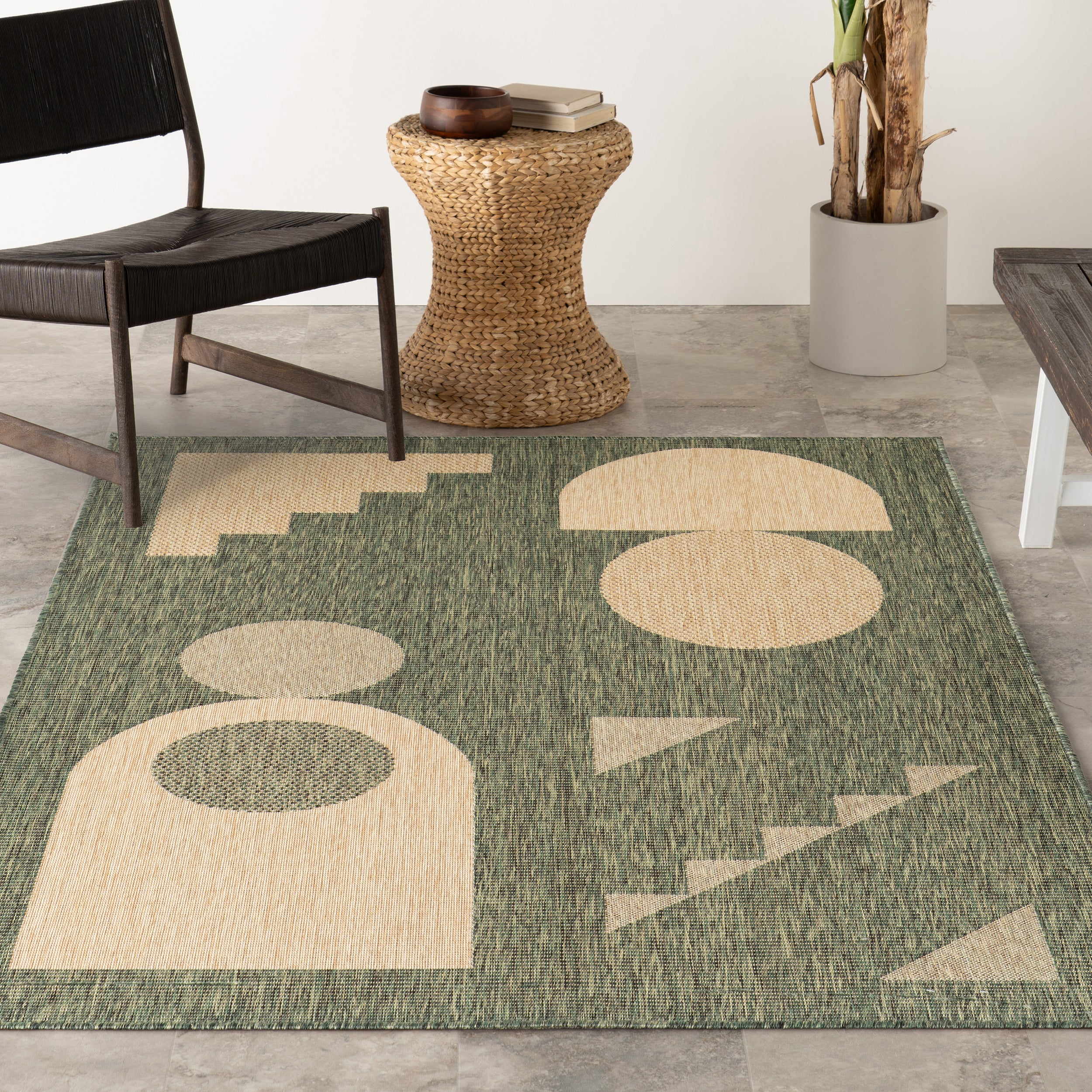 Anslie Geometric Indoor/Outdoor Area Rug - Image 9