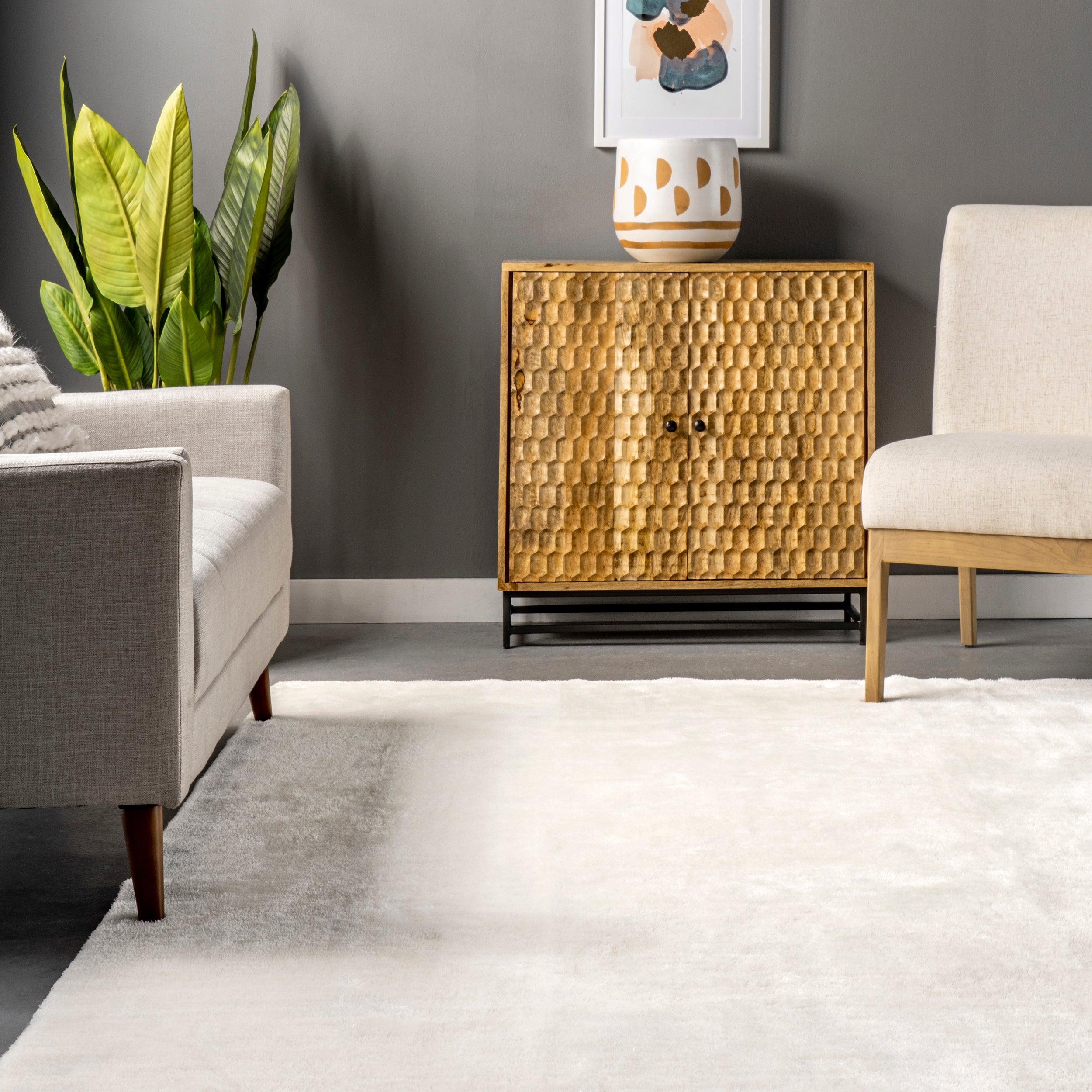 Loni Solid Machine Washable Shag Area Rug - Image 8