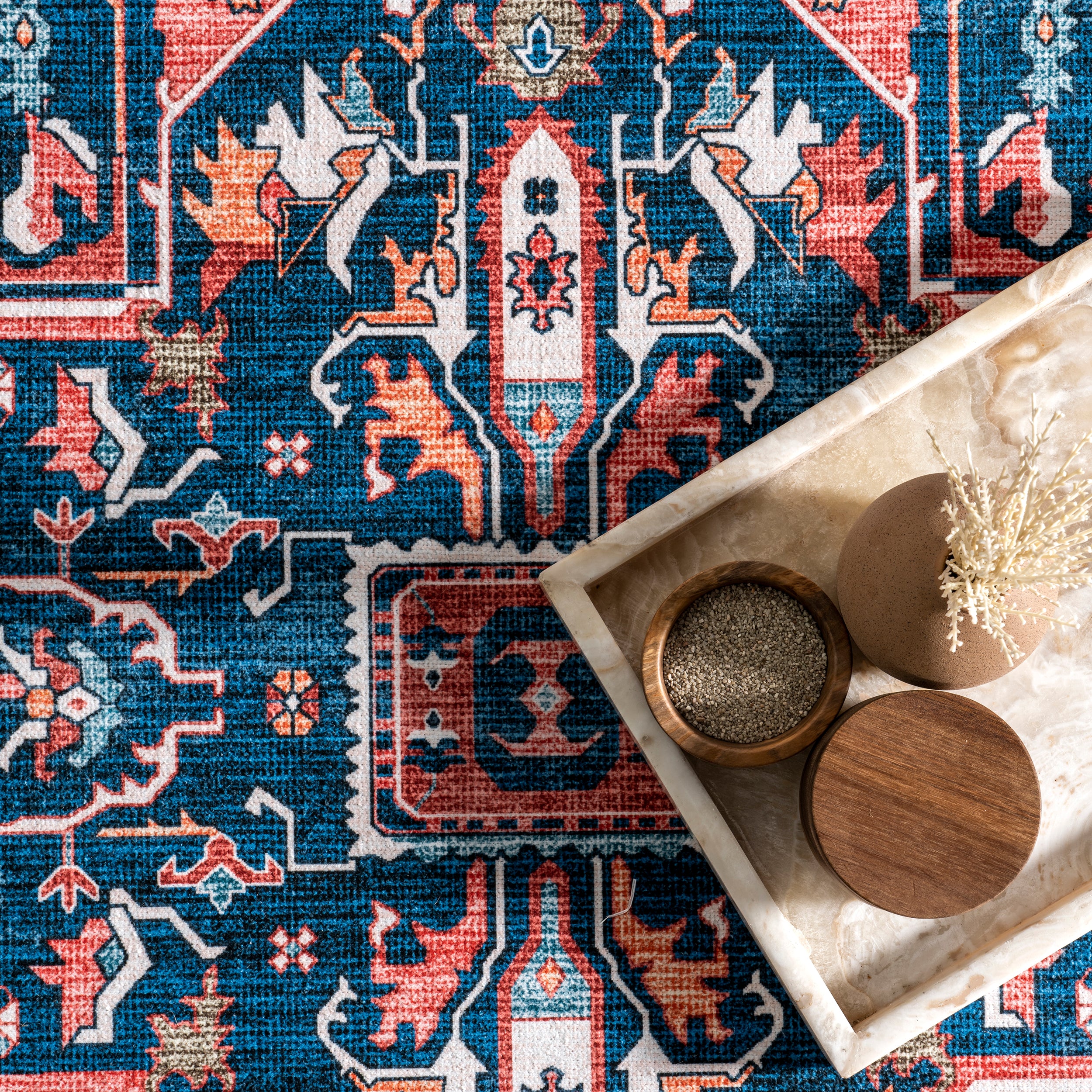 Brielle Machine Washable Vintage Medallion Area Rug - Image 28