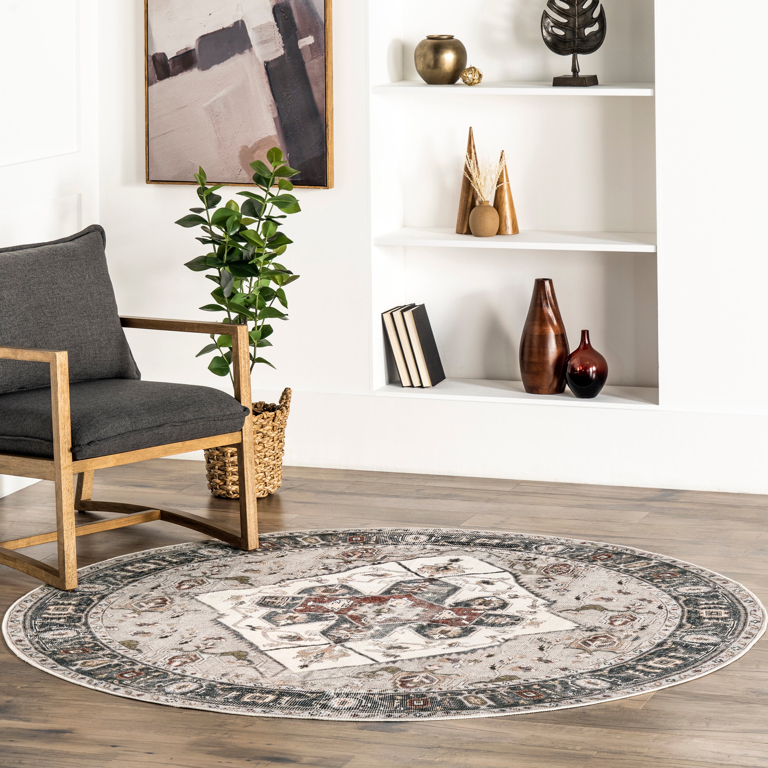 Mali Machine Washable Traditional Medallion Area Rug - Image 10