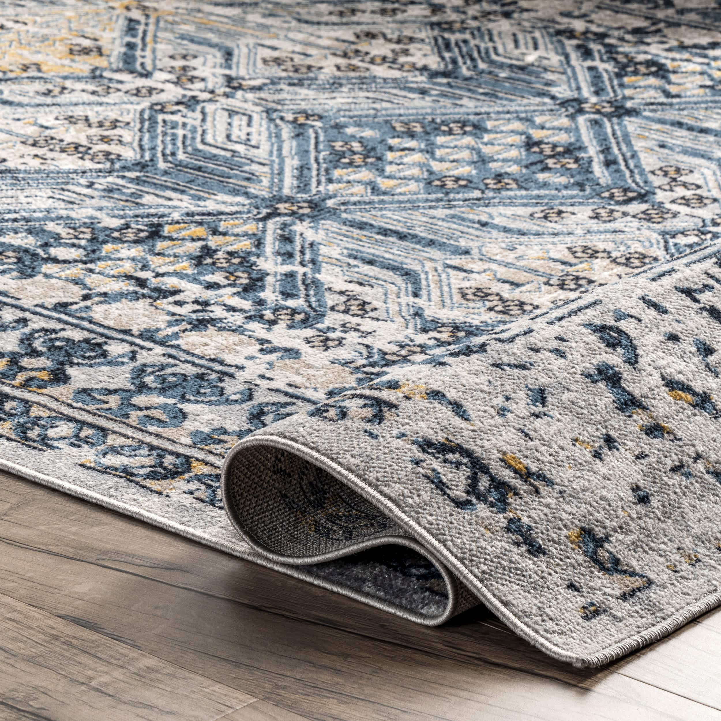 Sidney Machine Washable Vintage Diamond Area Rug - Image 4