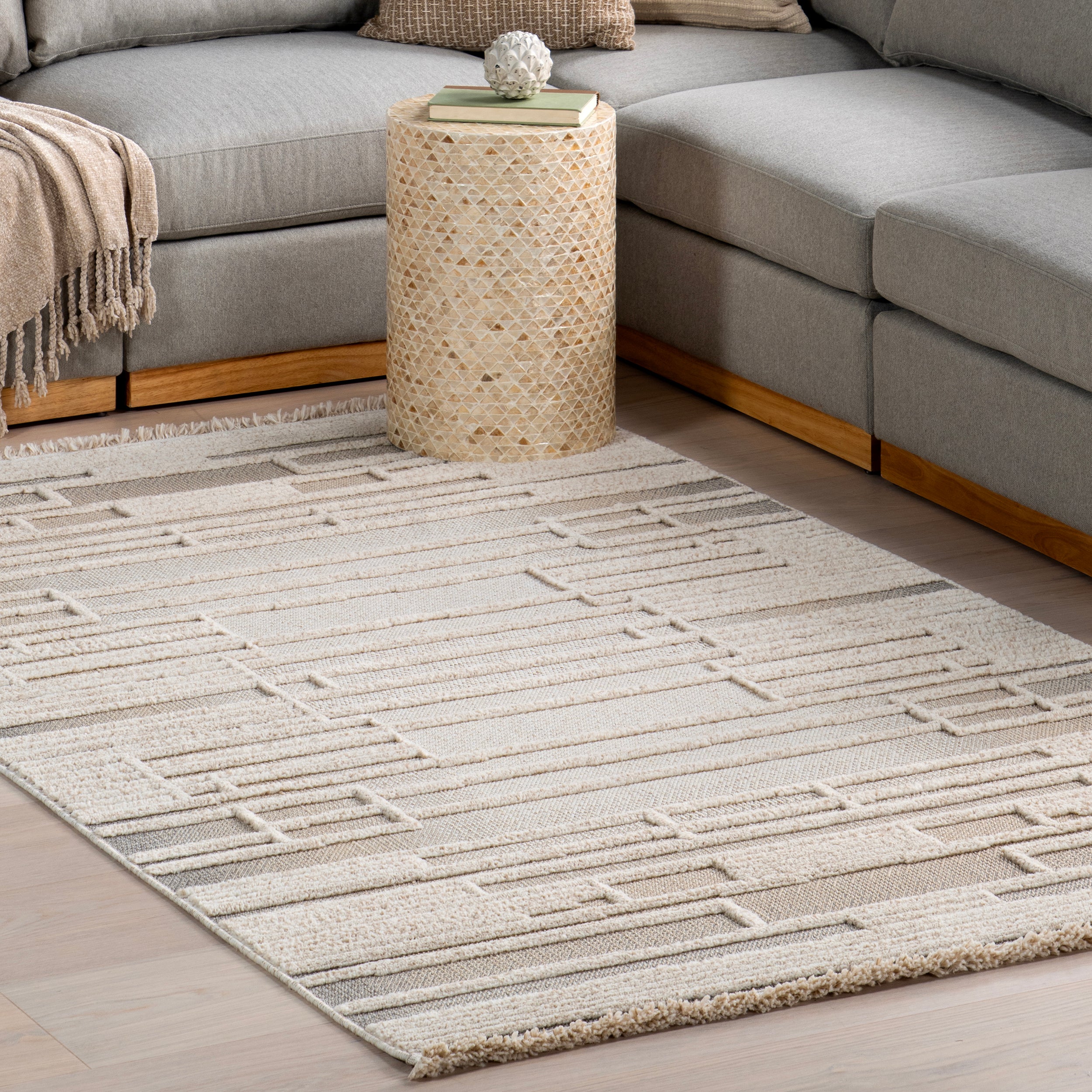 Ismene Modern High-Low Fringe Area Rug - Image 9