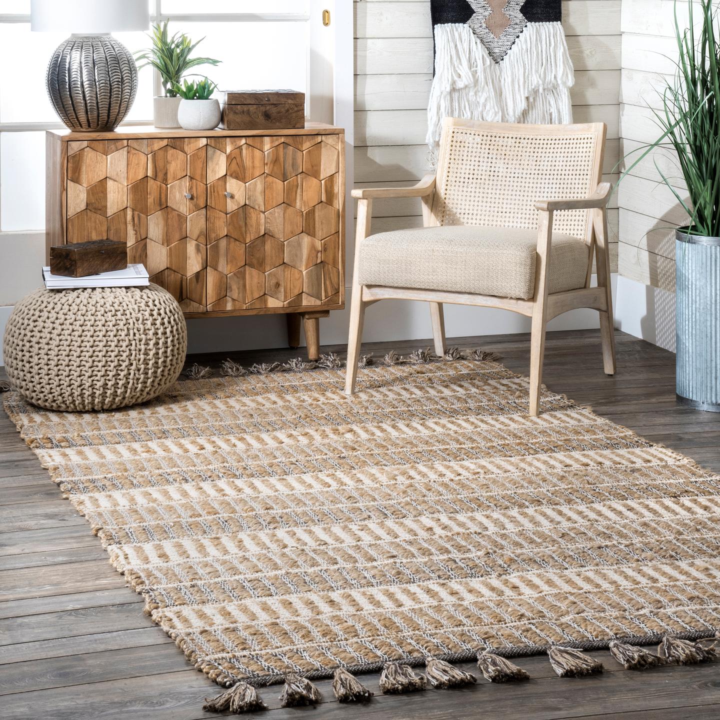 Kelvan Entwining Bar Striped Area Rug - Image 2