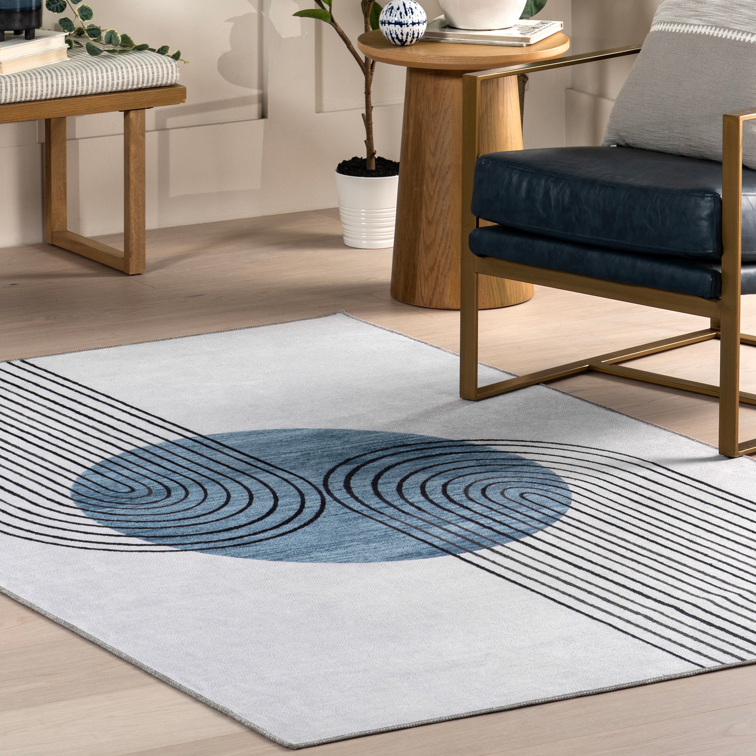 Martine Abstract Sun Machine Washable Area Rug - Image 20