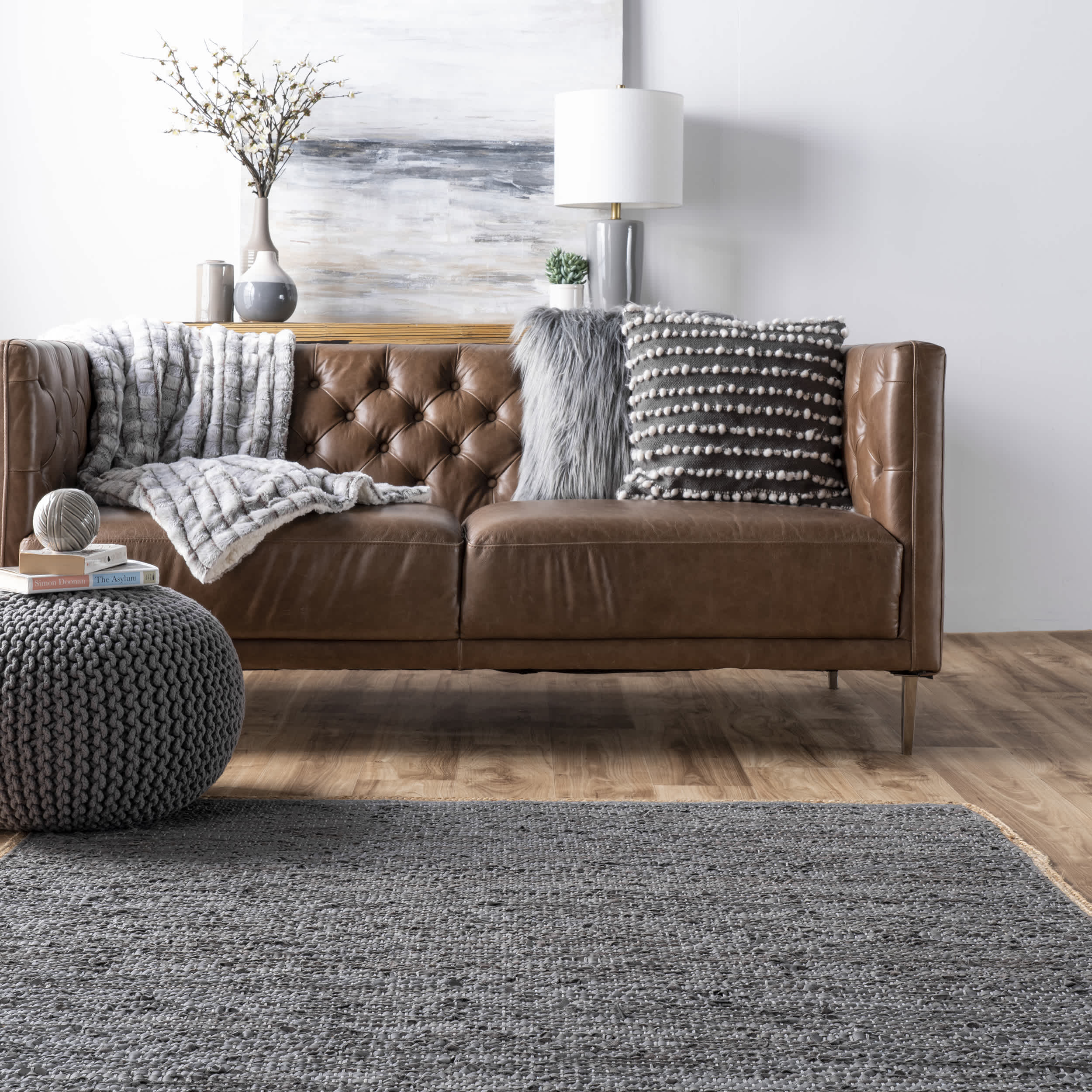 Sabby Hand Woven Leather Flatweave Area Rug - Image 29