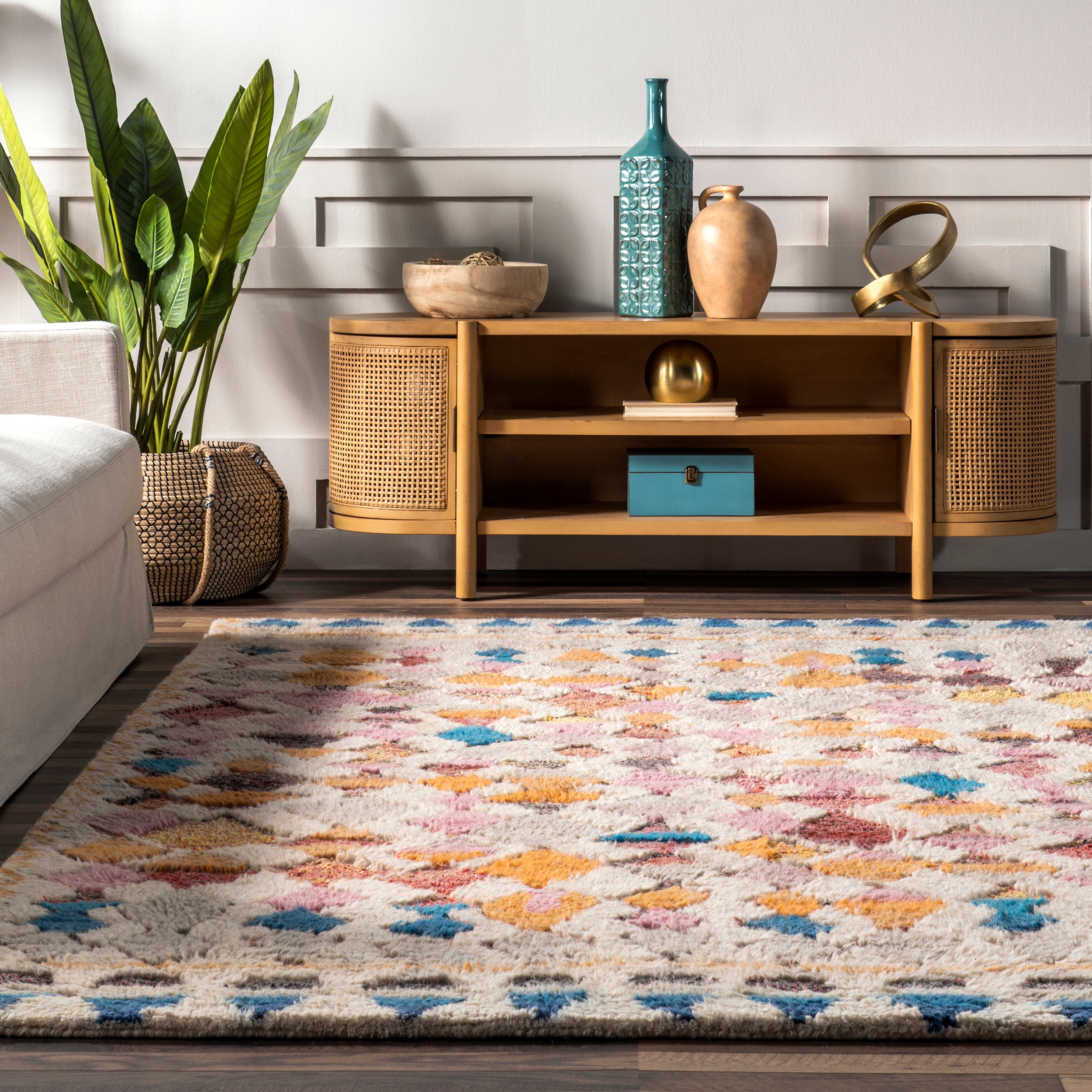 Hand Tufted Moroccan Helaine Shaggy Area Rug - Image 8