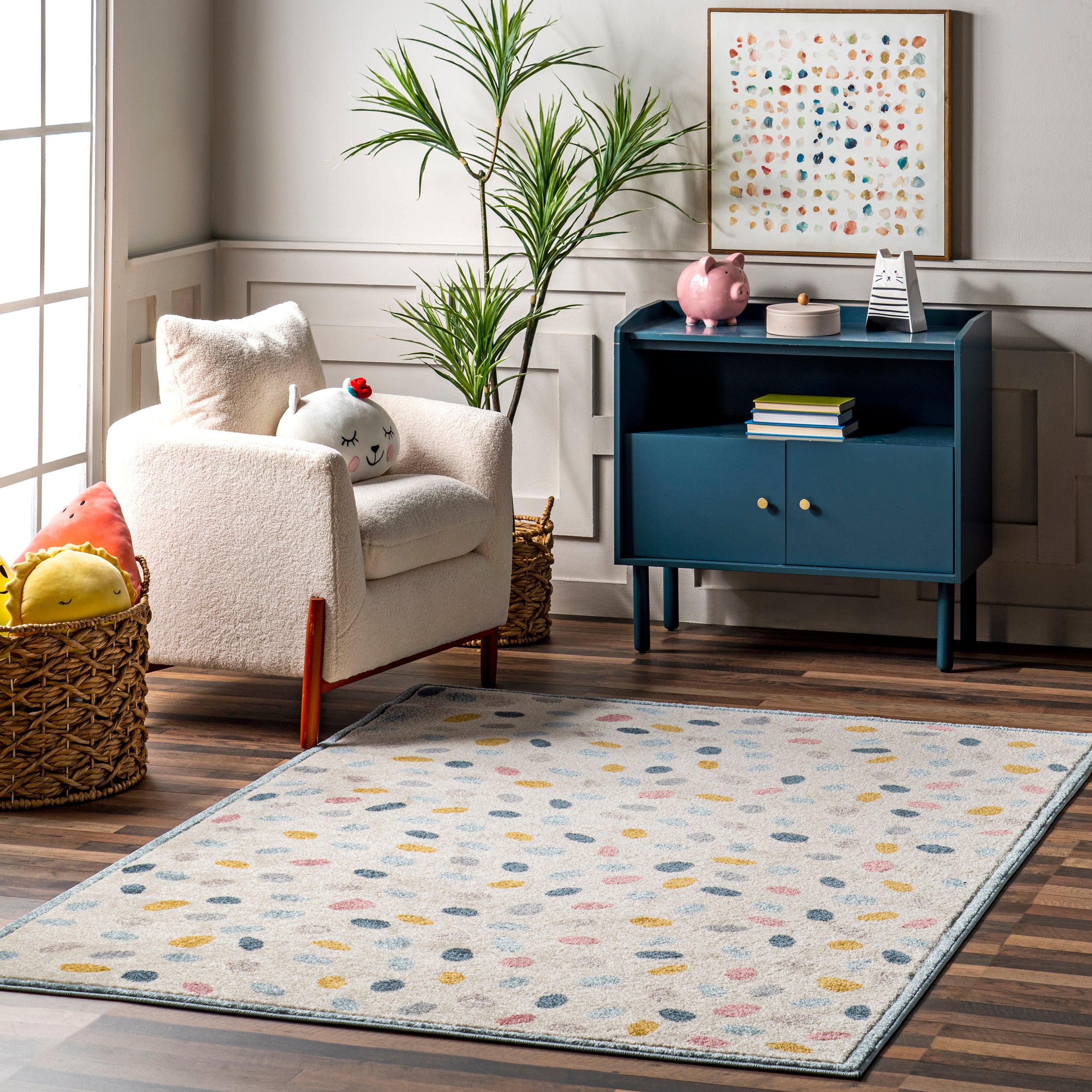 Isabela Colorful Pebbles Kids Area Rug - Image 2