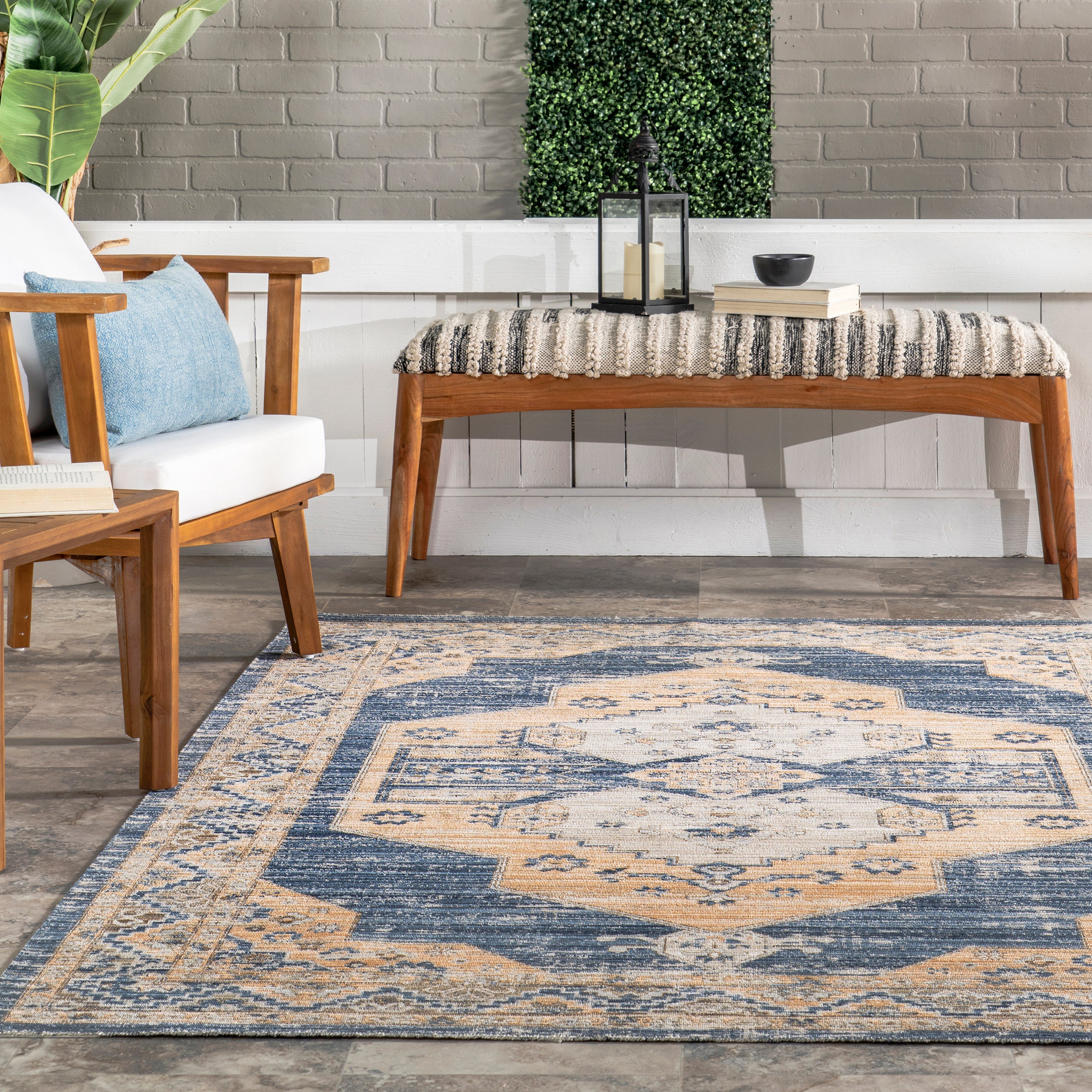Zazie Traditional Machine Washable Indoor/Outdoor Area Rug - Image 8