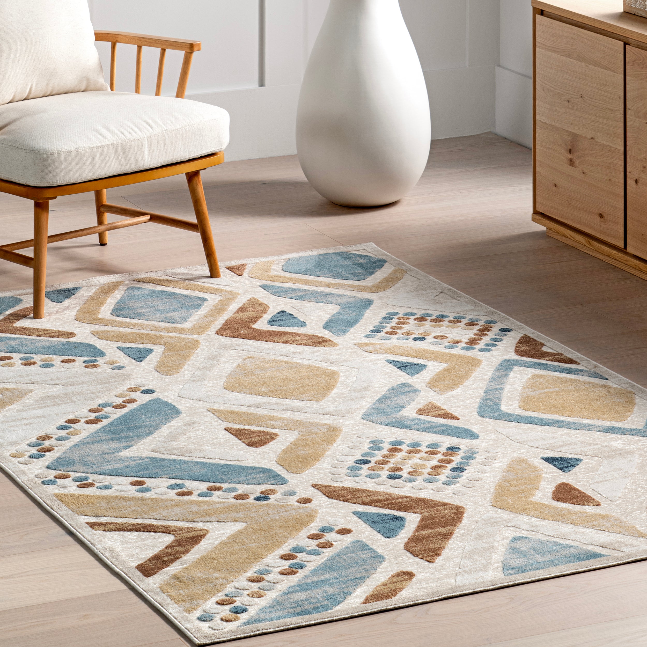 Henley Geometric Machine Washable Area Rug - Image 9