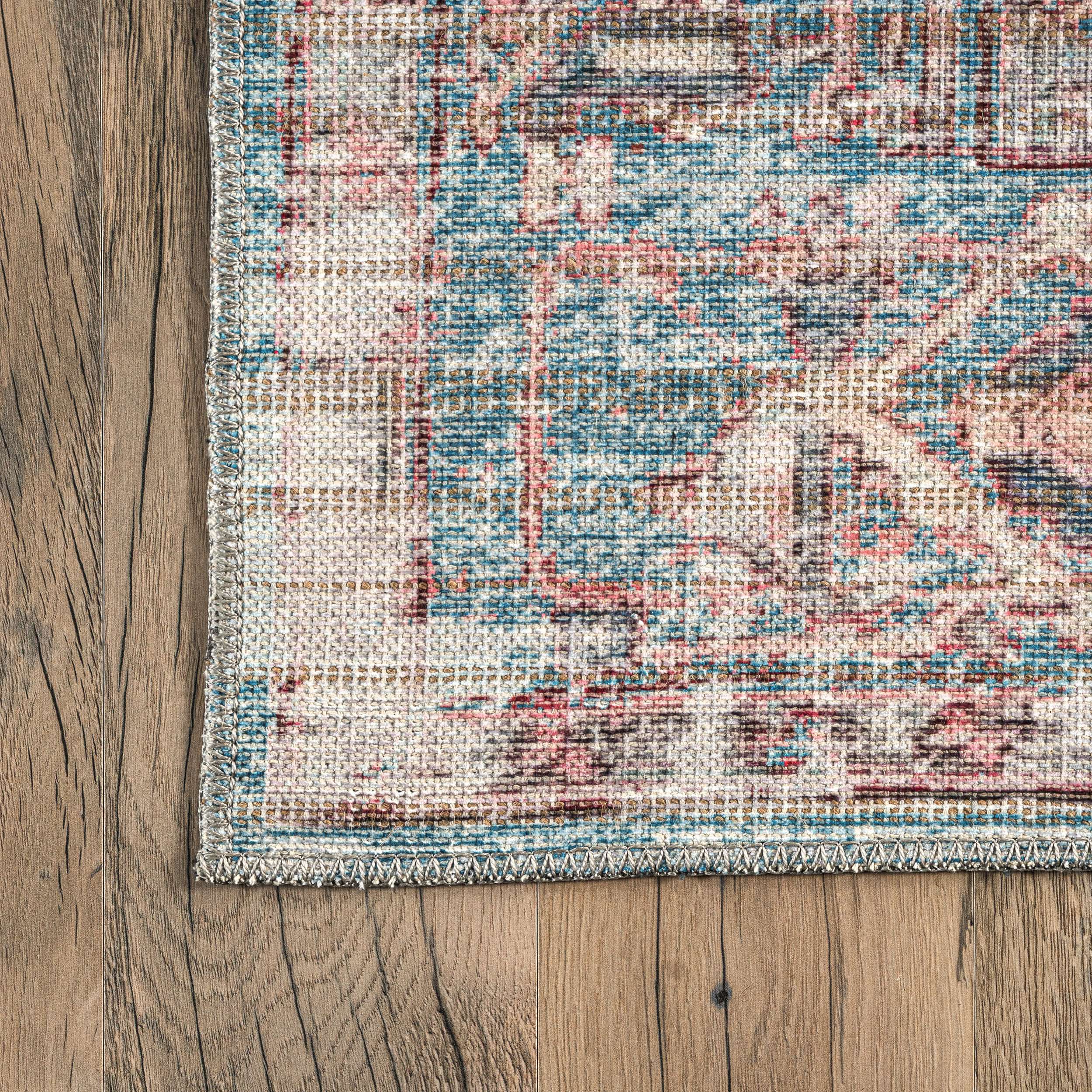 Cammy Machine Washable Faded Vintage Medallion Area Rug - Image 4