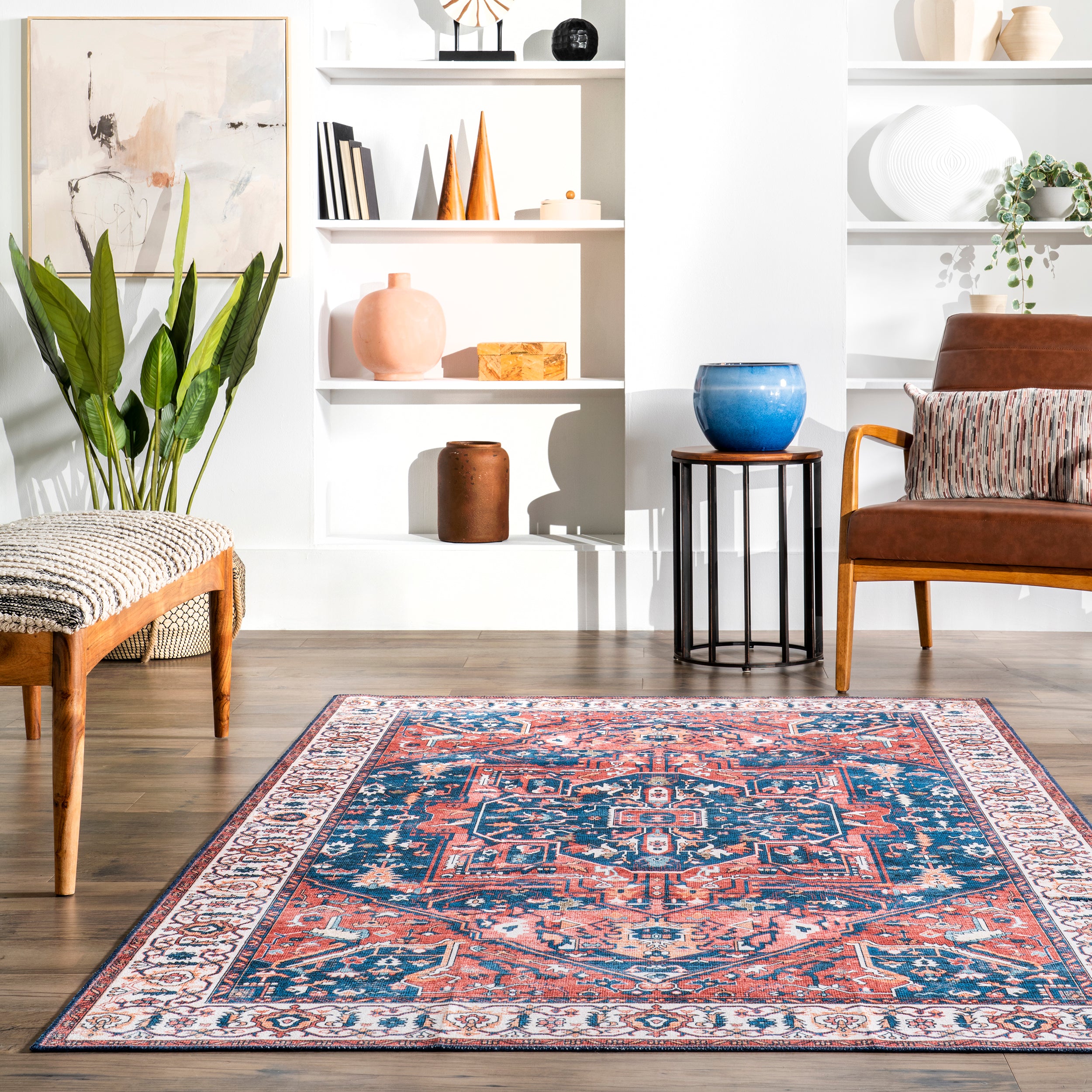 Brielle Machine Washable Vintage Medallion Area Rug - Image 30
