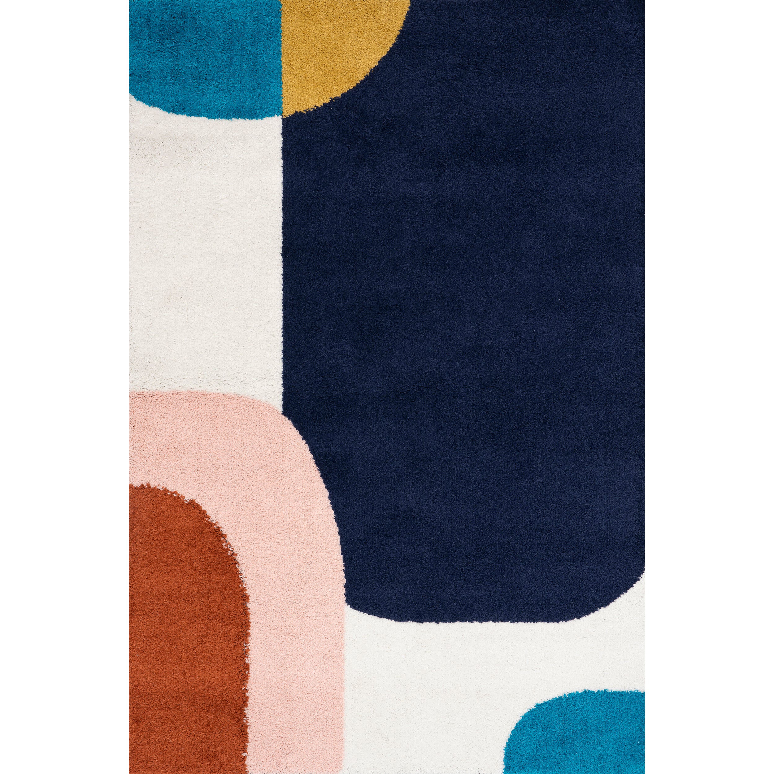 Ellyn Abstract Shapes Shag Area Rug