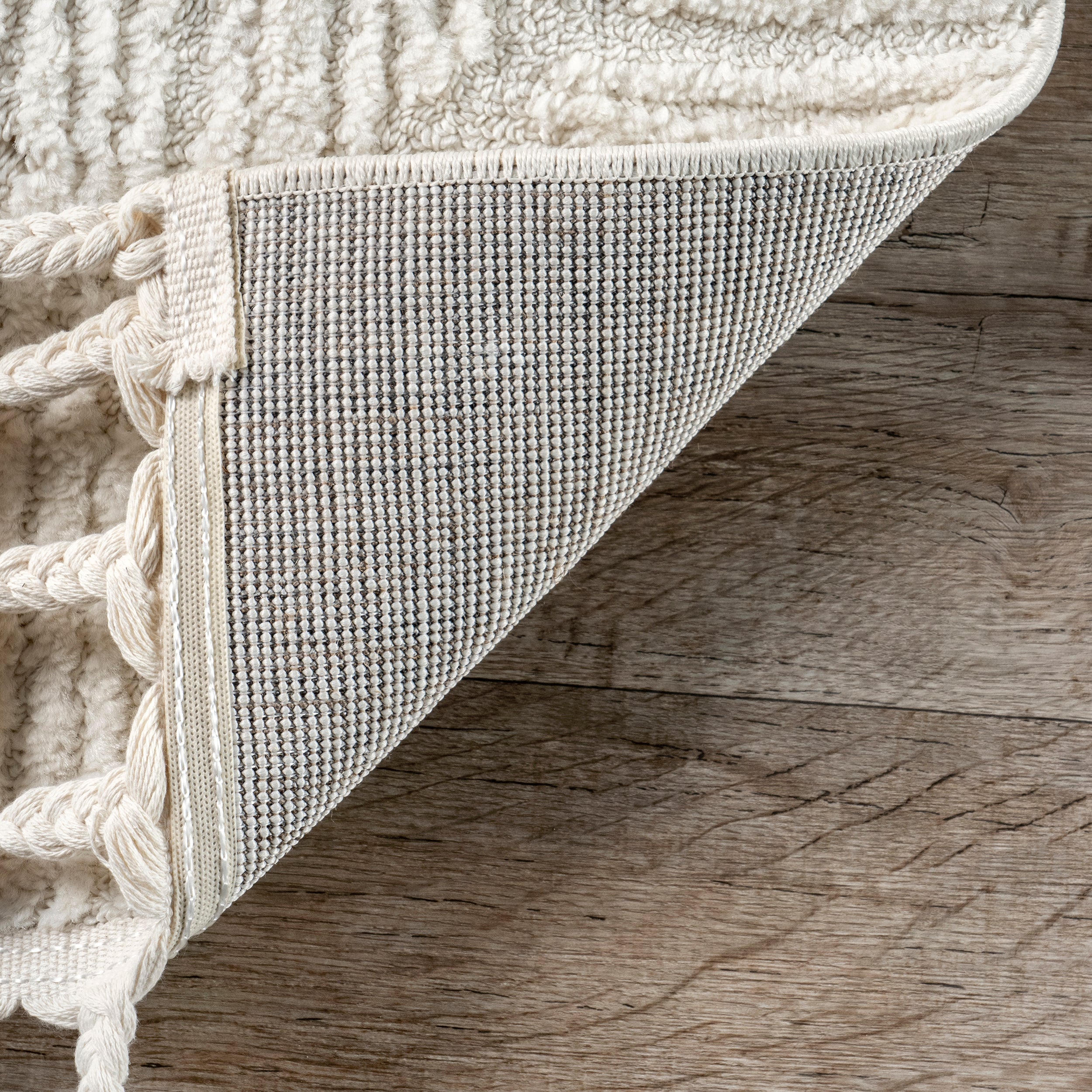 Kerry Textured Geometric Tasseled Area Rug - Image 7