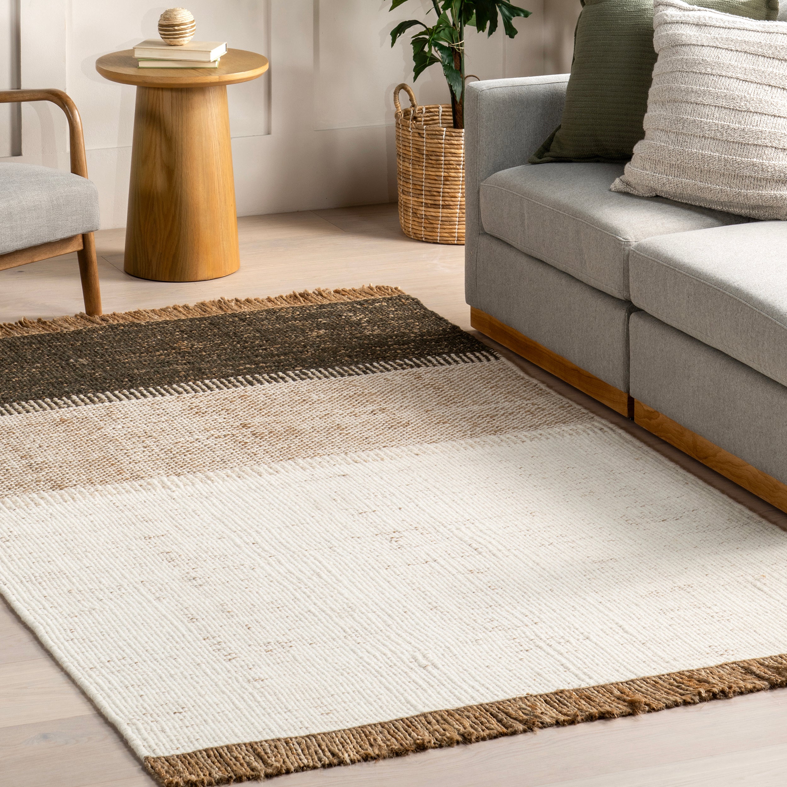 Nanala Bold Striped Jute Tasseled Area Rug - Image 18