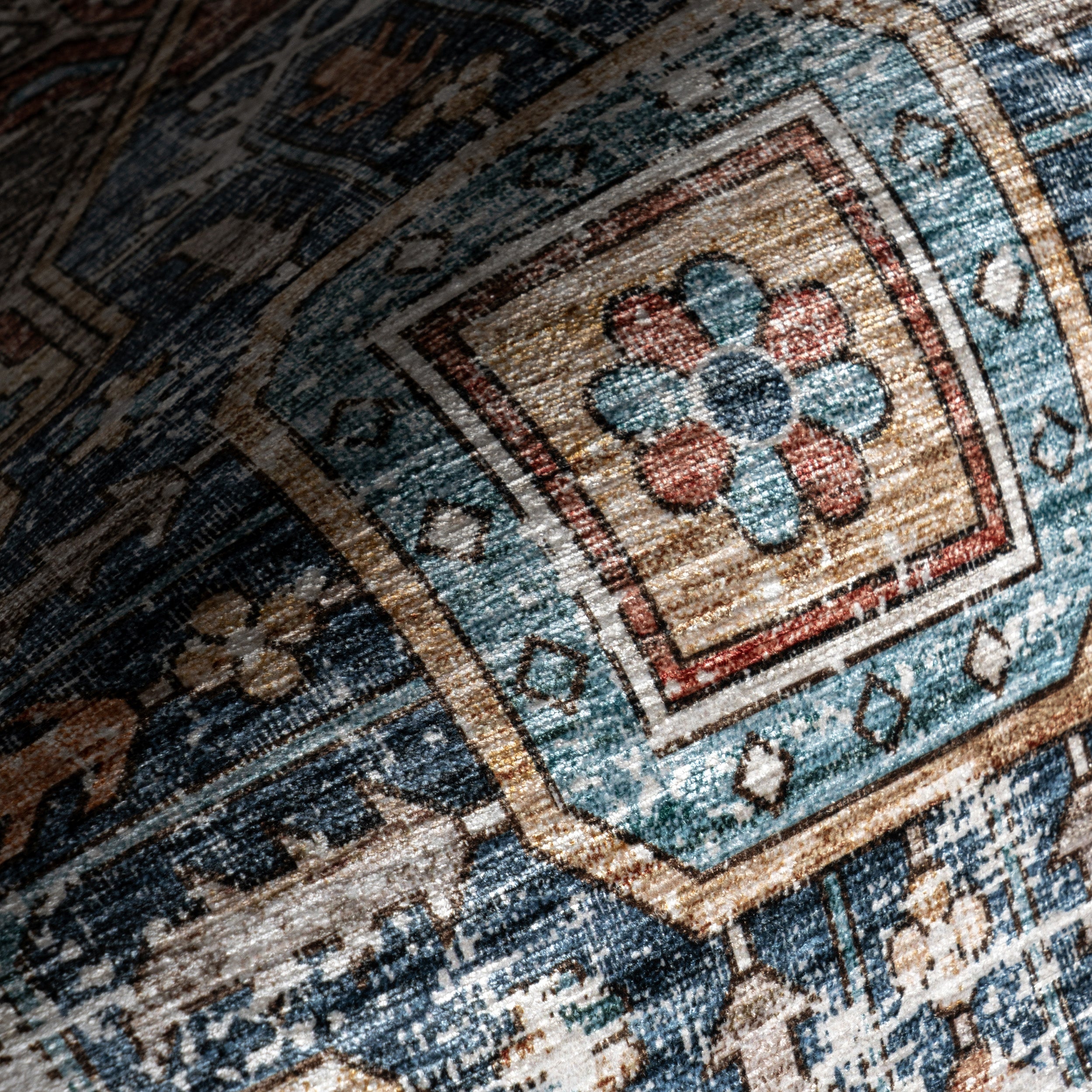 Purnima Medallion Spill Proof Machine Washable Area Rug - Image 14
