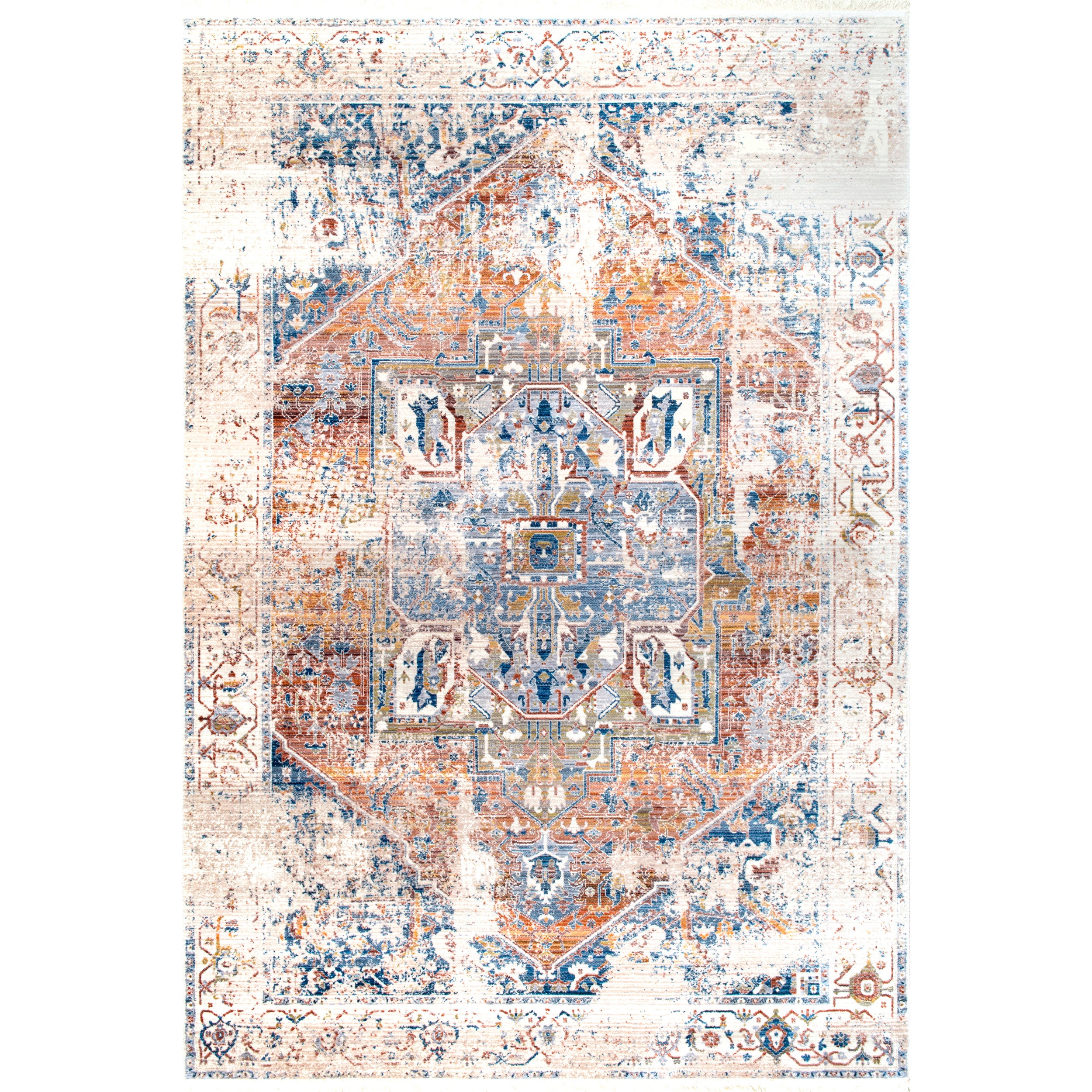 Harriet Vintage Medallion Fringe Area Rug - Image 13