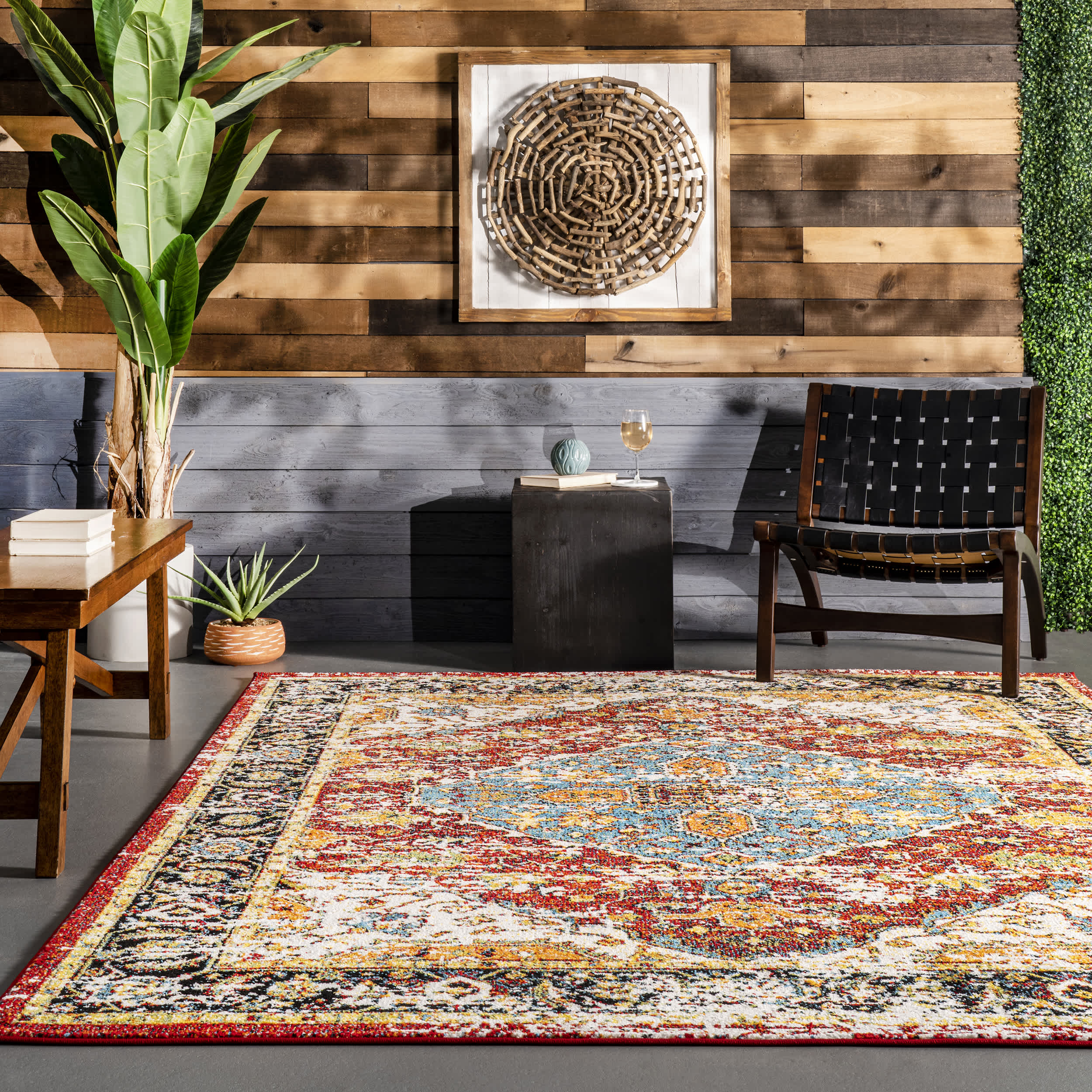 Indoor/Outdoor Transitional Medallion Muriel Area Rug - Image 8