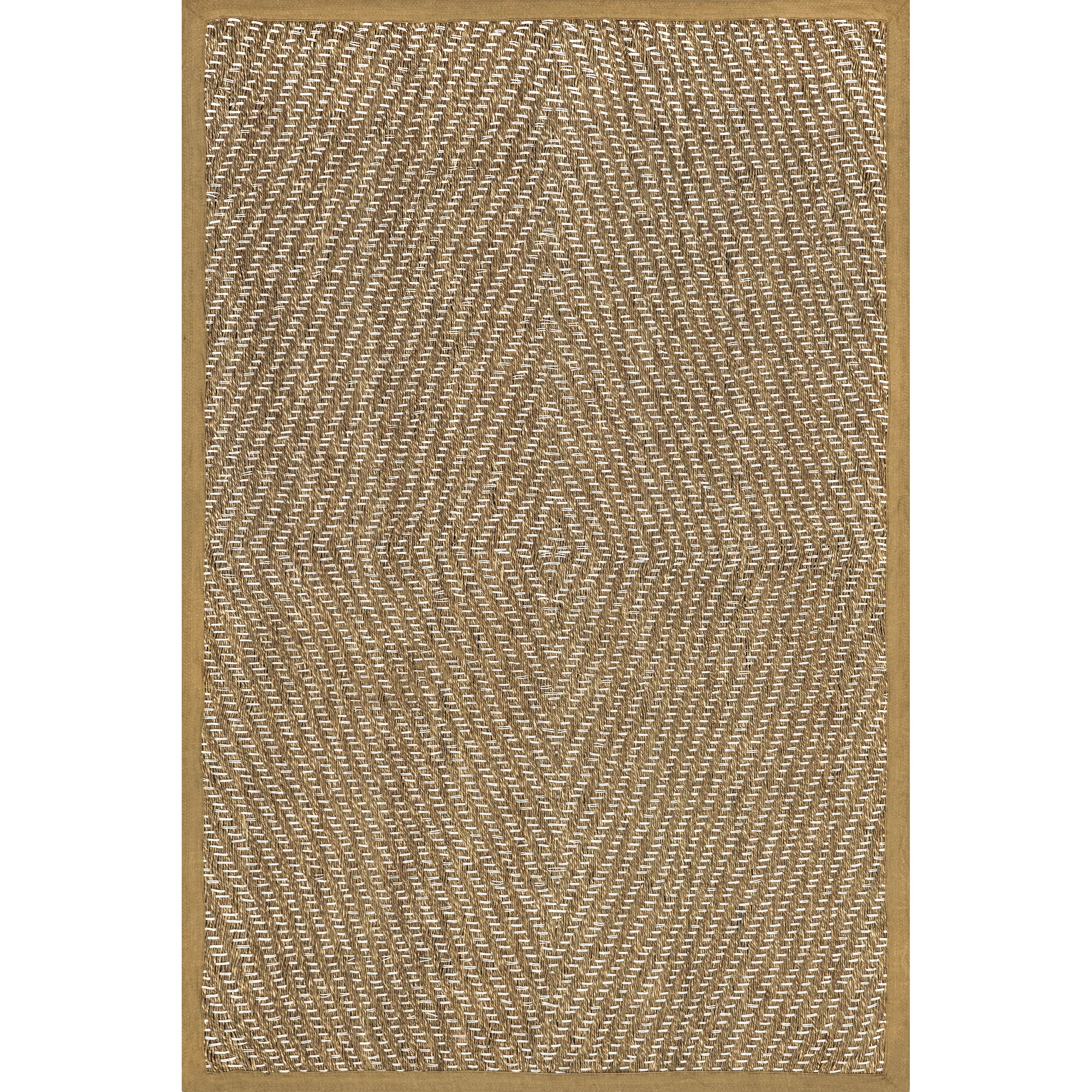 Meara Geometric Striped Seagrass Area Rug